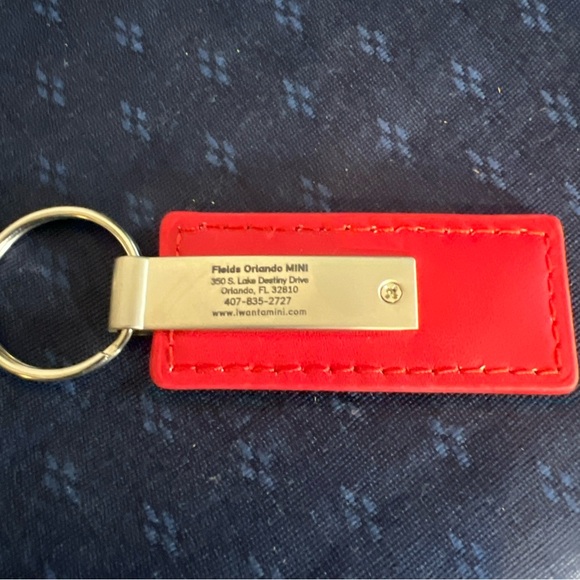 Mini Cooper Red Rectangle Keychain Gently Used Fields Orlando Mini - Picture 7 of 7